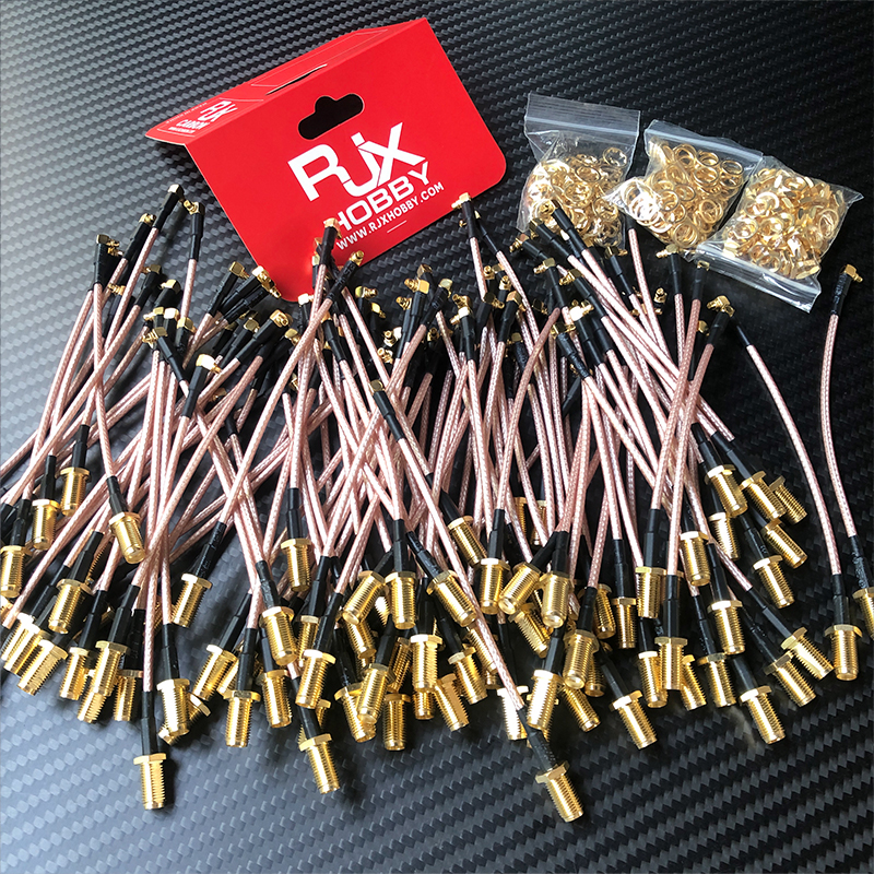 RJXHOBBY 120mm RF RG316 Pigtail SMA Female Antenna Connector to MMCX Male Coaxial Cable Adapter Right Angle