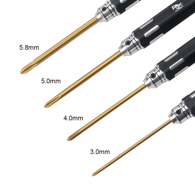 RJX 4pcs Phillips Screwdriver Tools Kit Set 3.0mm 4.0mm 5.0mm 5.8mm for RC FPV Car Boat Airplane