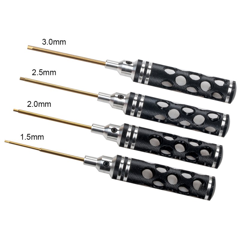 RJXHOBBY 4pcs Alloy steel Hex Screw Driver Set Wrench Tool kits for 1.5mm/2.0mm/2.5mm/3.0mm Screw