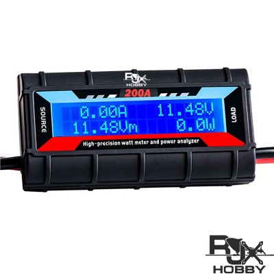 RJXHOBBY 200 Amps Power Analyzer, G.T. Power RC Watt Meter with LCD Screen, for RC, Battery, Solar, Wind Power