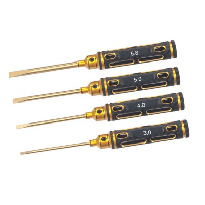 RJX 4pcs Flat Head Screw driver Tools Kit Set 3.0mm / 4.0mm / 5.0mm / 5.8mm for RC Models Car Boat Airplane