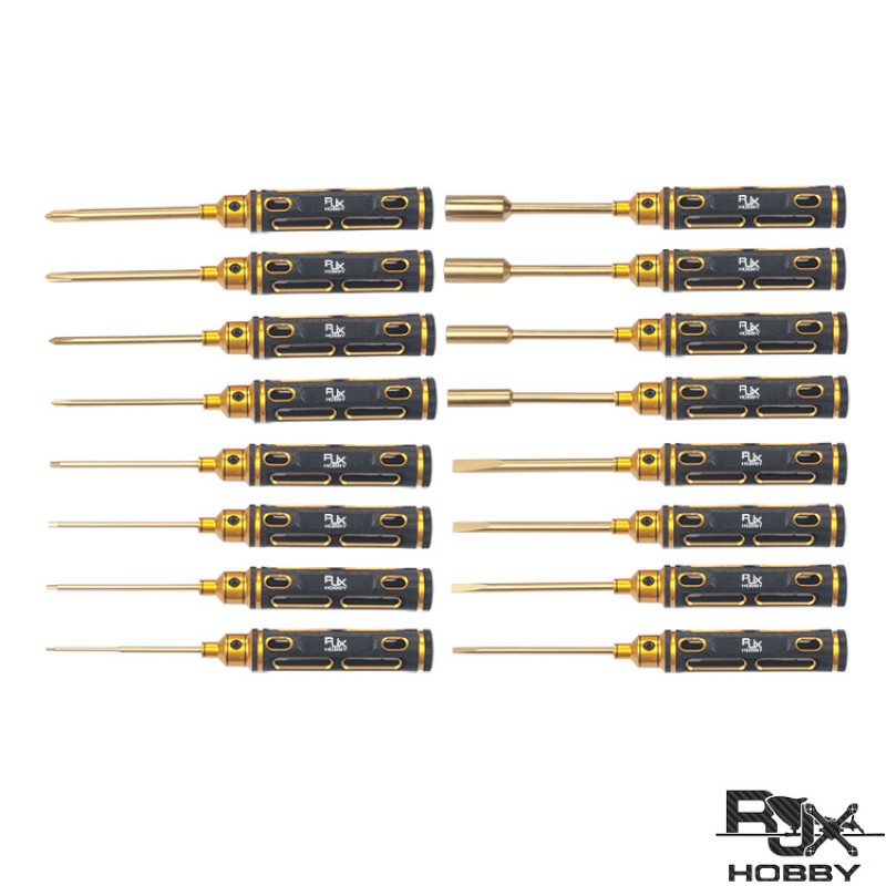 RJXHOBBY Hex /Nut/ Phillips/ Flat Screwdriver 16 pcs kits