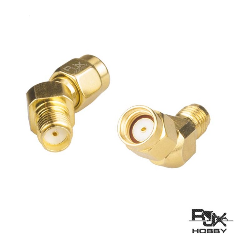 RJXHOBBY 2pcs SMA Female to RP SMA Male 45 Degree Antenna Adpater Connector for FPV Race RX5808 Fatshark Goggles Antenna 