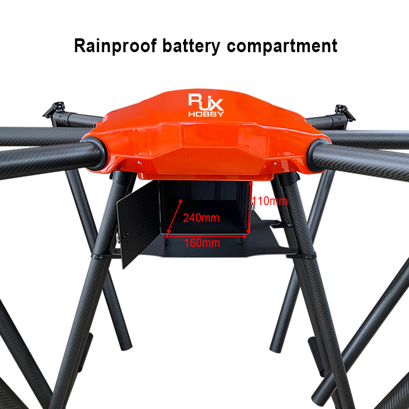 RJX2550 6-Axis Carbon Fiber Folding Hexacopter Frame without motor mounts