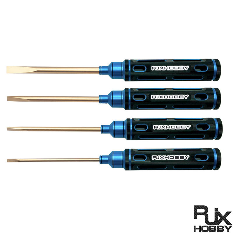 RJX 4pcs Flat Head Screw driver Tools Kit Set 3.0mm / 4.0mm / 5.0mm / 5.8mm for RC Models Car Boat Airplane