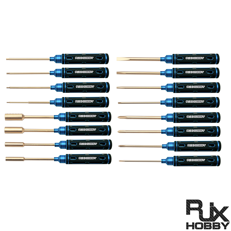 RJXHOBBY Hex /Nut/ Phillips/ Flat Screwdriver 16 pcs kits