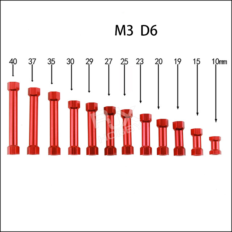 RJXHOBBY 50Pcs M3 Hex Standoff Hexagon Studs Aluminum Alloy Multicolor for PCB