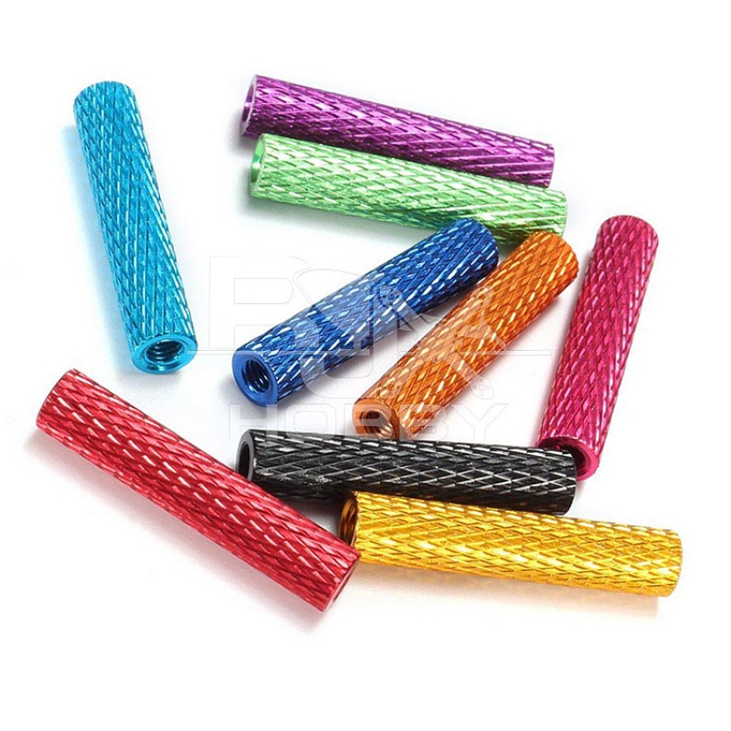 RJXHOBBY 50Pcs M3  Knurled Standoff Aluminum Alloy Anodized Spacer
