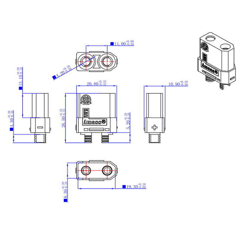 RJXHOBBY  XT90-S Anti Spark Male&Female Connector Plug + housing for RC Li-poly Battery ESC, and Charge Lead