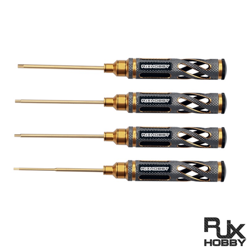 RJX 4pcs Hollow Handle Hex Screw driver Tools Kit Set 1.5mm / 2.0mm / 2.5mm / 3.0mm for RC Models Car Boat Airplane