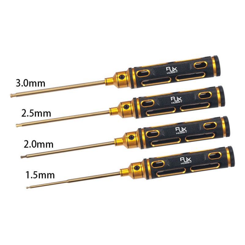 RJXHOBBY Hex Ball tip Screw driver Tools Kits 1.5mm / 2.0mm / 2.5mm / 3.0mm for RC Models Car Boat Airplane FPV 