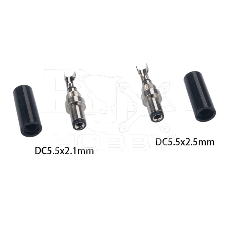 RJXHOBBY 2pcs DC 5.5 x 2.1mm  Power Solder Plug End Connection 