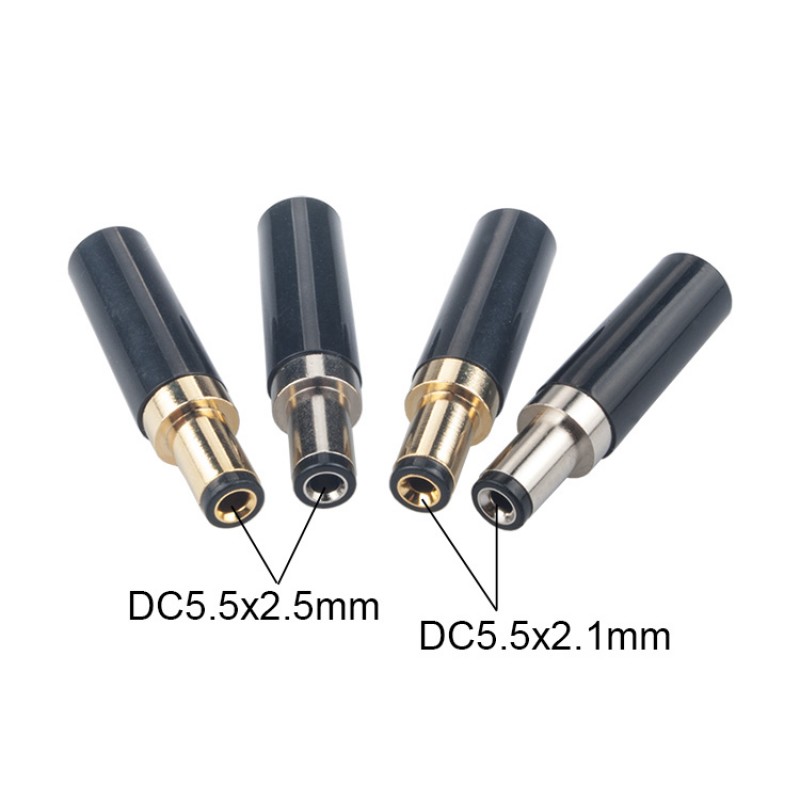 RJXHOBBY 2pcs DC 5.5 x 2.1mm  Power Solder Plug End Connection 