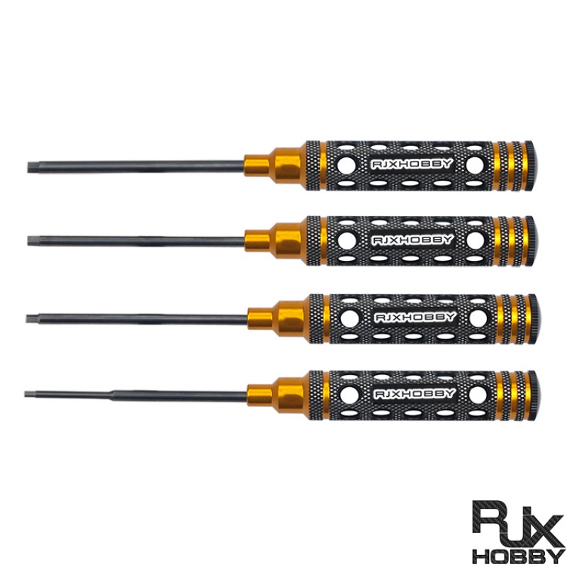 RJX 4pcs Hollow Handle Hex Screw driver Tools Kit Set 1.5mm / 2.0mm / 2.5mm / 3.0mm for RC Models Car Boat Airplane