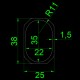 RJX 25x38mm octagonal shape Tube or Tube Clamp for UAV