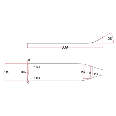 RJXHOBBY T700 Forged Carbon Fiber Spearfishing Diving Blades