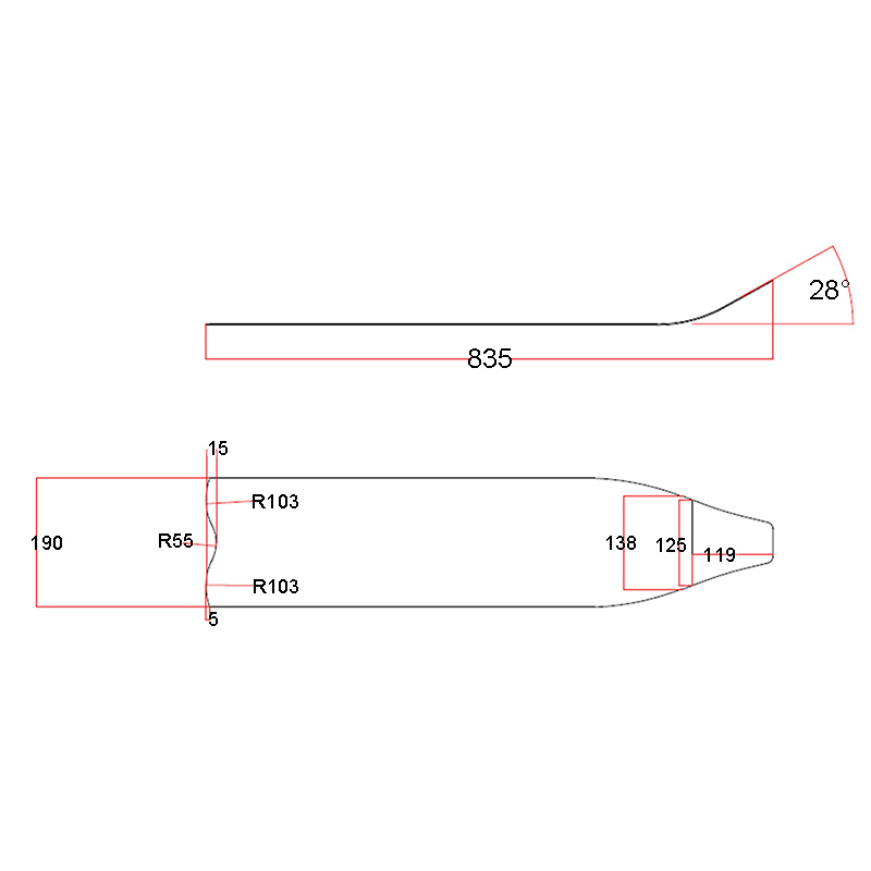 RJXHOBBY T700 Carbon Fiber Spearfishing Diving Blades