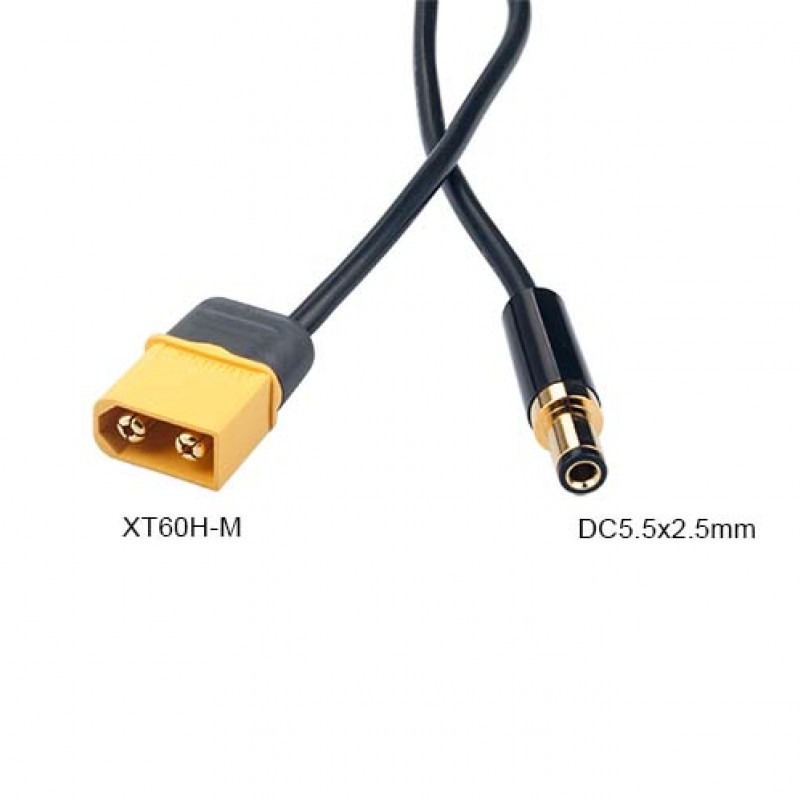 RJXHOBBY 1pcs XT60 Male to High Quality Gold Male DC 5.5mm X 2.5mm DC5525 Rubber Power Cable for TS100 Electric Soldering Iron