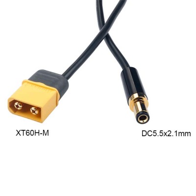 RJXHOBBY 1pcs XT60 Male to High Quality Gold Male DC 5.5mm X 2.1mm DC5521 Rubber Power Cable for T12 Electric Soldering Iron