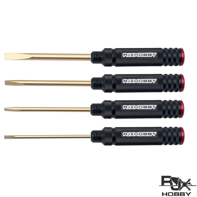 RJX 4pcs Flat Head Screw driver Tools Kit Set 3.0mm / 4.0mm / 5.0mm / 5.8mm for RC Models Car Boat Airplane