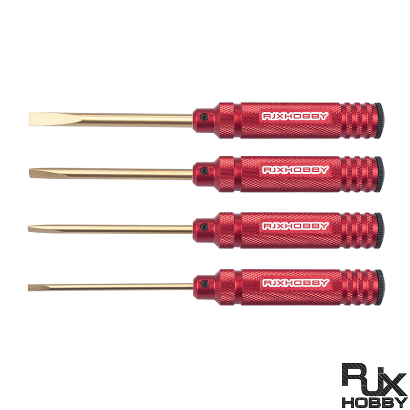 RJX 4pcs Flat Head Screw driver Tools Kit Set 3.0mm / 4.0mm / 5.0mm / 5.8mm for RC Models Car Boat Airplane