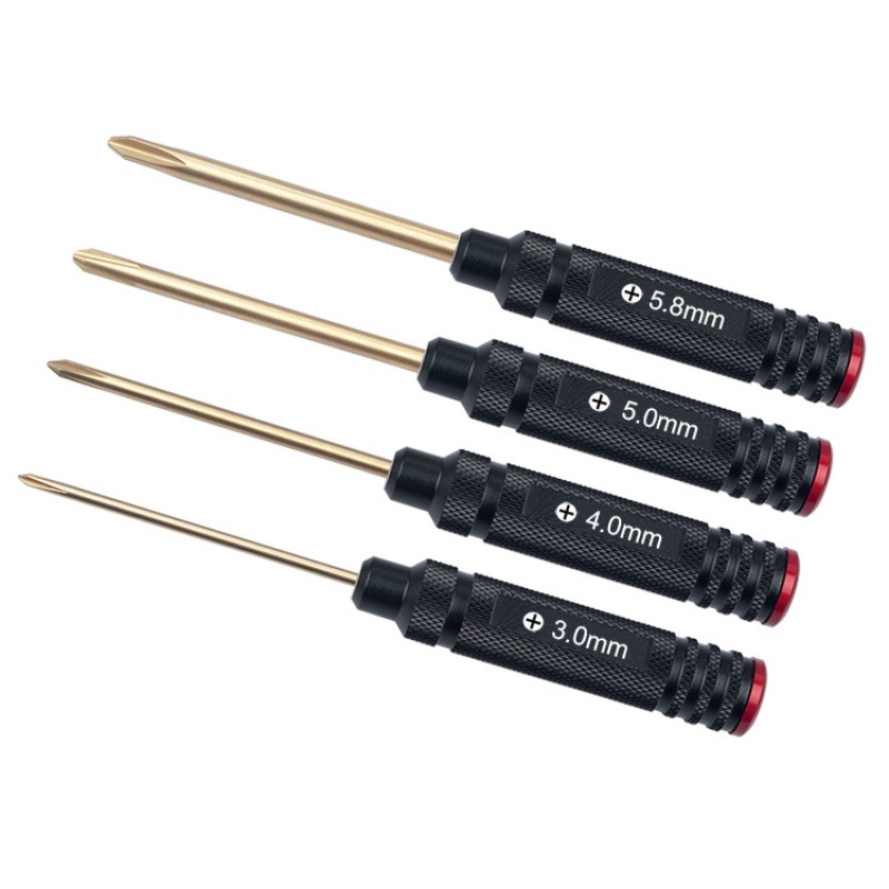 RJX 4pcs Phillips Screwdriver Tools Kit Set 3.0mm 4.0mm 5.0mm 5.8mm for RC FPV Car Boat Airplane
