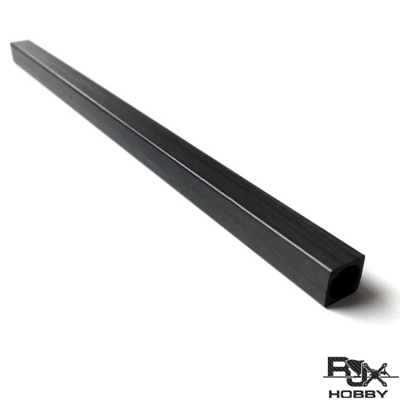 RJX 1pcs 1000mm Square Pultruded Carbon Fiber Tube Outside Square Inside Round OD:10mm