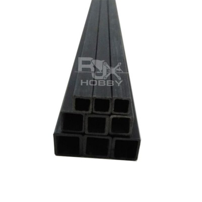 RJX 1pcs 1000mm Square Pultruded Carbon Fiber Tube Outside Square Inside Square OD:3-6mm