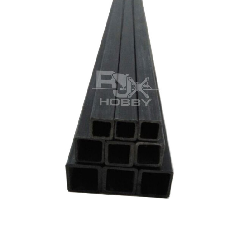 RJX 1pcs 1000mm Square Pultruded Carbon Fiber Tube Outside Square Inside Square OD:3-6mm