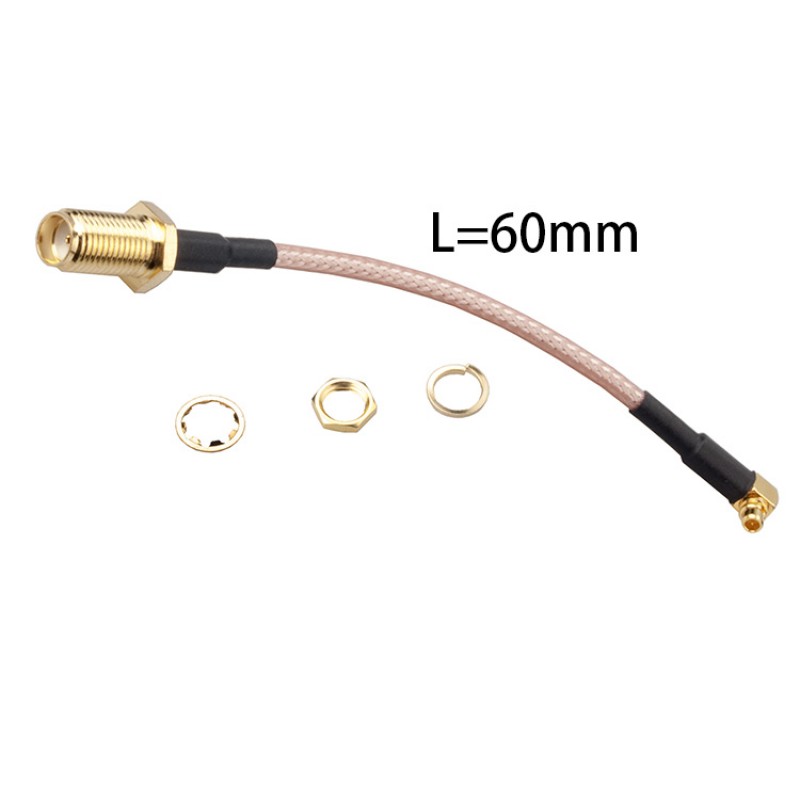 RJXHOBBY 60mm RF RG316 Pigtail SMA Female Antenna Connector to MMCX Male Coaxial Cable Adapter Right Angle