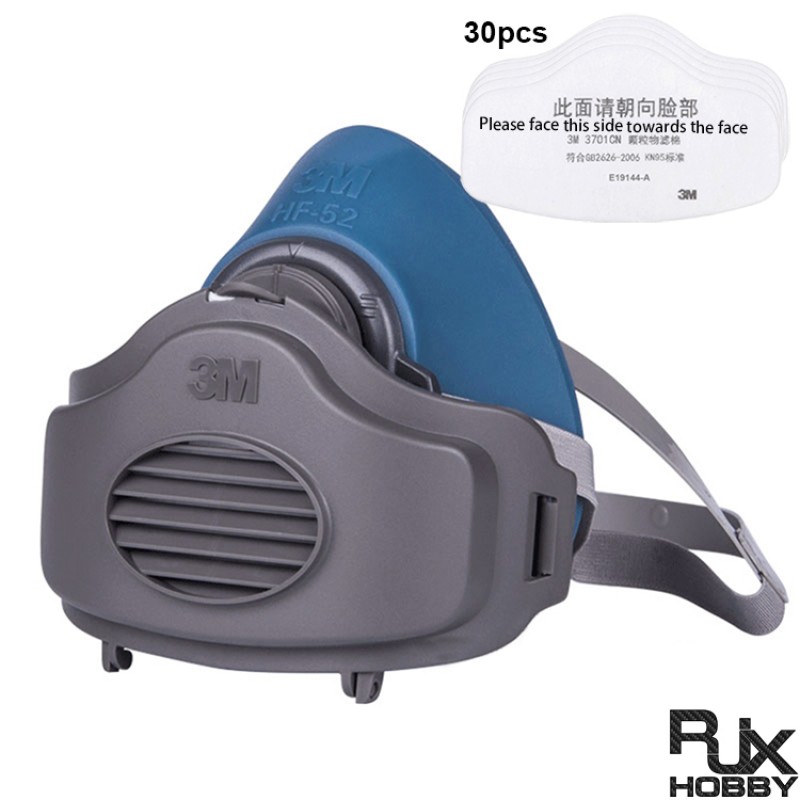 RJX 3M Respirator dust mask with 30 pcs 3M KN95 filter contton Specially for  RC FPV CNC cutting Carbon Fiber Material