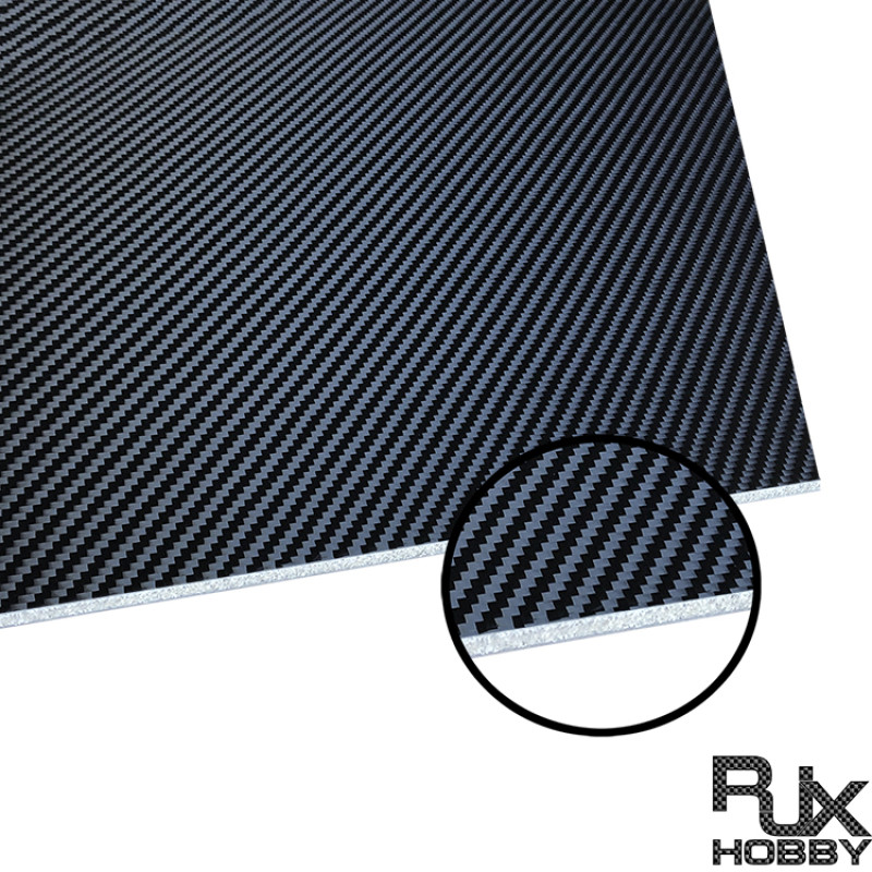 RJX 1+2+1mm PVC Foam Core Twill Matte Carbon Fiber Sheet