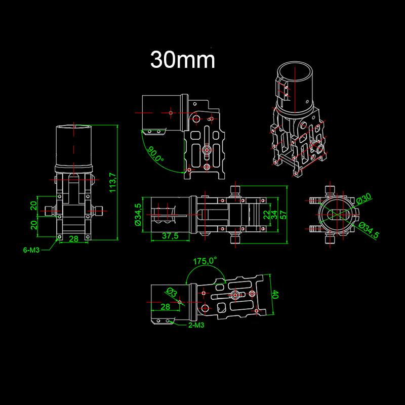 RJXHOBBY 1pcs V4 5° Z30 /Z25 Folding down Arm For Dia 30mm /25mm Automatic Double screw locking & spring RC Quadcopter Drone