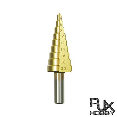RJX 4-20mm HSS 6542 Titanium Coated Metal Step Drill Bit Cut Tool Set High Speed Steel Hole Cutter Cone Center Drill