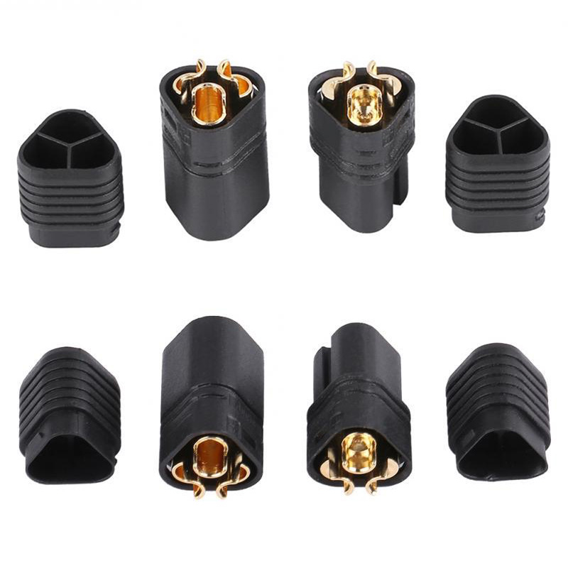 RJX 5 Pair Amass MT60 Three-hole Plug Connector Black Male & Female 