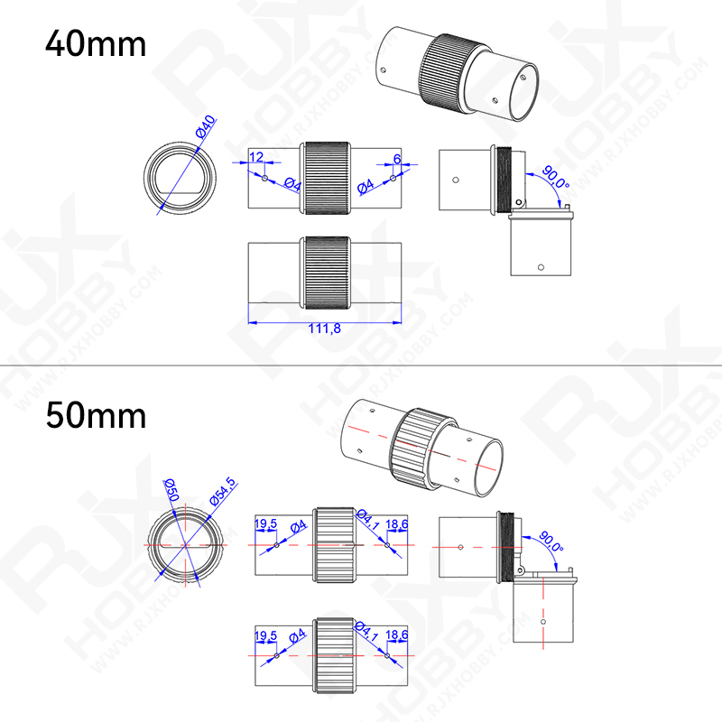RJXHOBBY 1pcs Folio Clamp for Tube 16mm/ 20mm/ 30mm /35mm/ 40mm/50mm for  FPV System multirotor UAV Drone Spare Parts