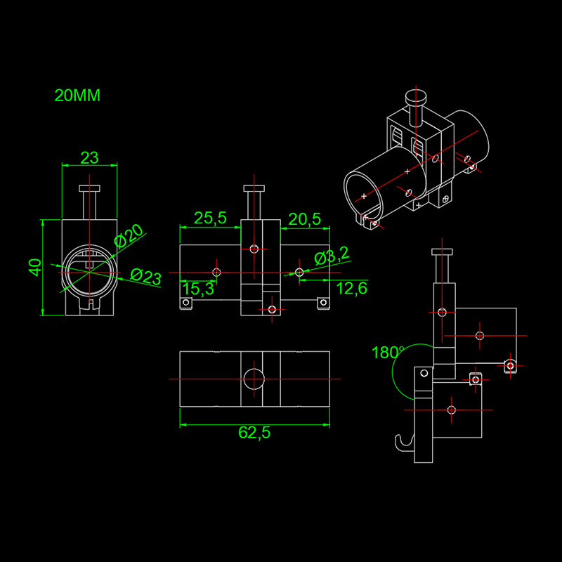 RJXHOBBY 1pcs 20/25/30mm CNC Folding Arm Tube Joint FPV System multirotor UAV Drone Spare Parts