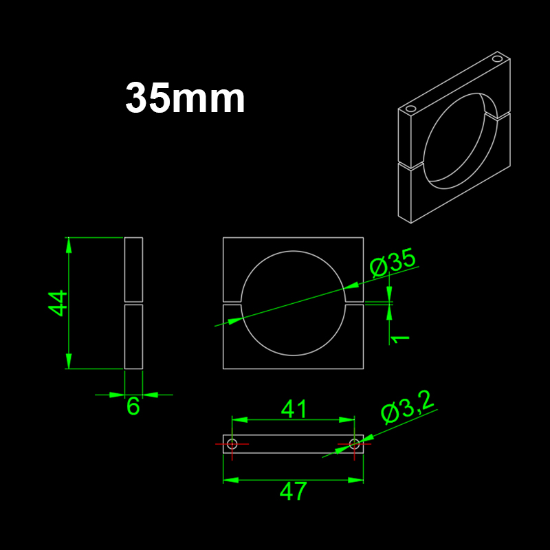 RJXHOBBY 1pcs 8/10/12/14/16/18/20/22/25/28/30/35/40mm Pipe clamps for carbon fiber tube/Aluminum tube clips carbon tube clip 
