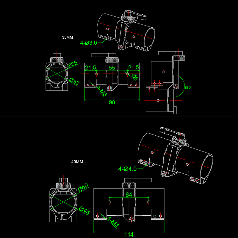 RJXHOBBY 1pcs CNC Aluminium 28 / 30 / 35 / 40mm Tube Arm Folding transverse Connector for Plant Protection UAV Multicopter 