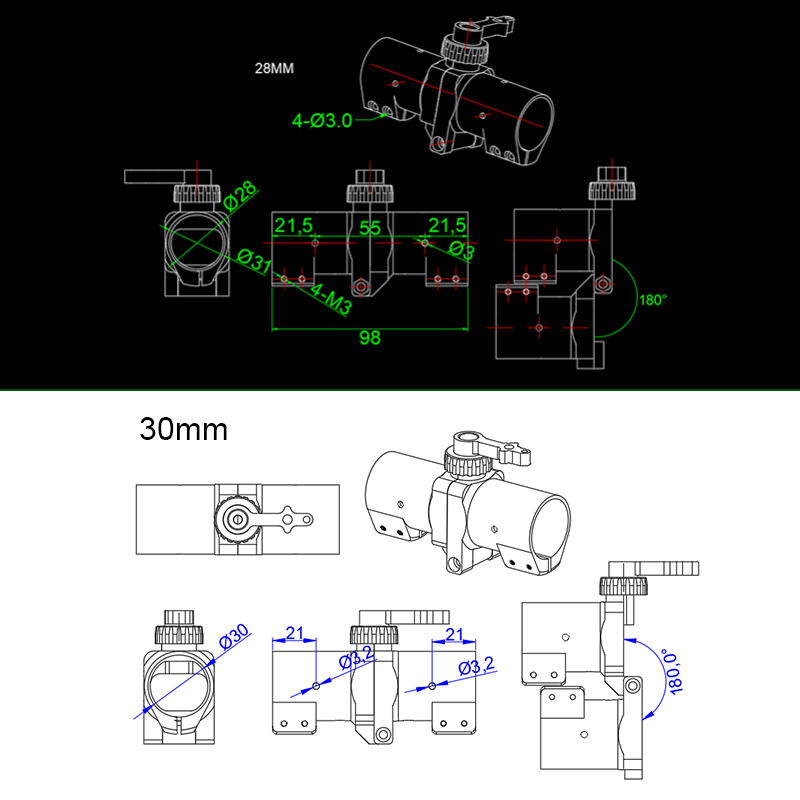 RJXHOBBY 1pcs CNC Aluminium 28 / 30 / 35 / 40mm Tube Arm Folding transverse Connector for Plant Protection UAV Multicopter 