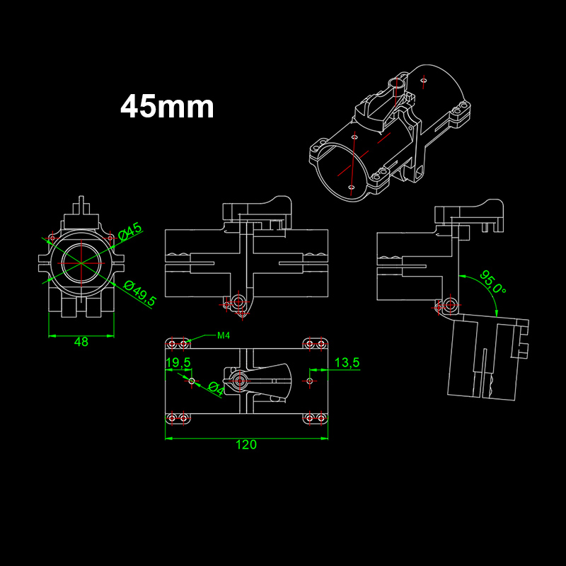 RJXHOBBY 1pcs 30/40/45/50mm Folding Arm Carbon Tube Connector Pipe Fixture Frame Fold Piece for RC Plant Agriculture UAV Drone