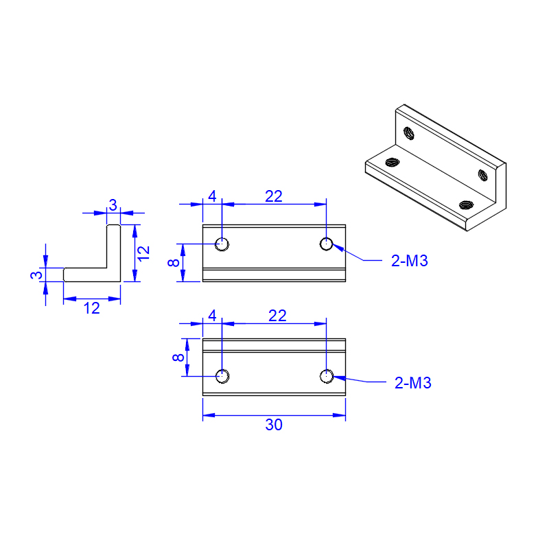 RJXHobby 2pcs L-Shaped Mounting Brackets