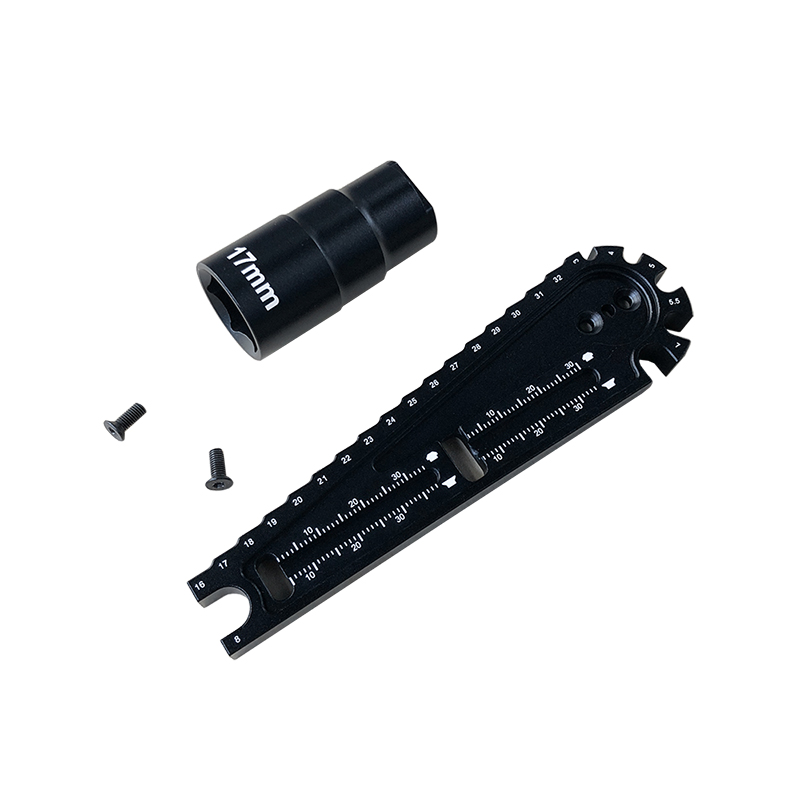 RJXHOBBY Multi-Function Tuning Rod Tie Rod Ball End Wrench Screw Measurement Tire Wrench 17mm Adapter Hexagon Socket