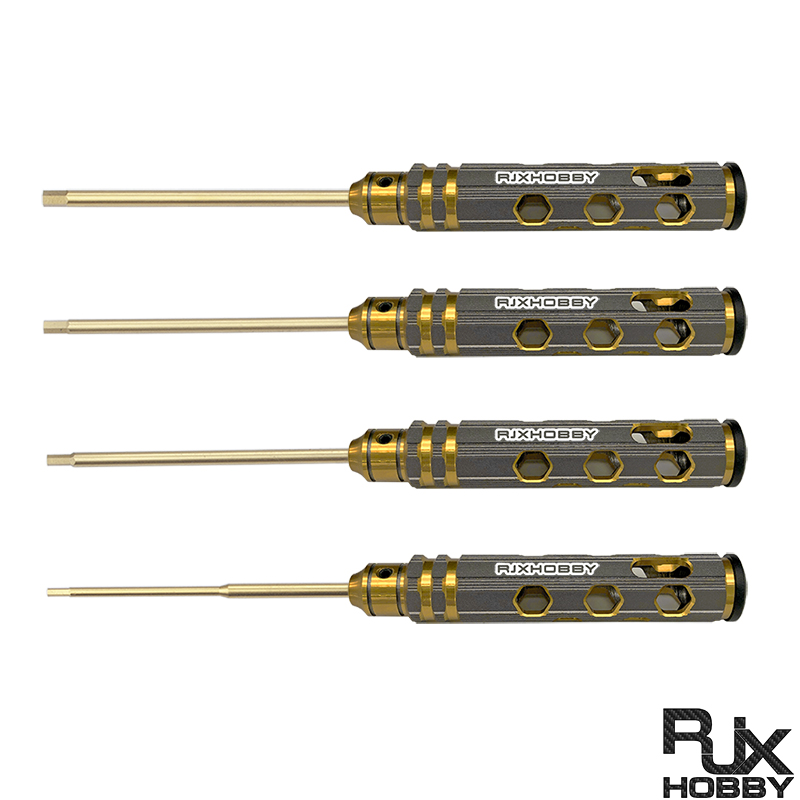 RJX 4pcs Hollow Handle Hex Screw driver Tools Kit Set 1.5mm / 2.0mm / 2.5mm / 3.0mm for RC Models Car Boat Airplane