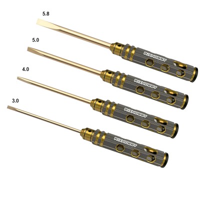 RJX 4pcs Flat Head Screw driver Tools Kit Set 3.0mm / 4.0mm / 5.0mm / 5.8mm for RC Models Car Boat Airplane