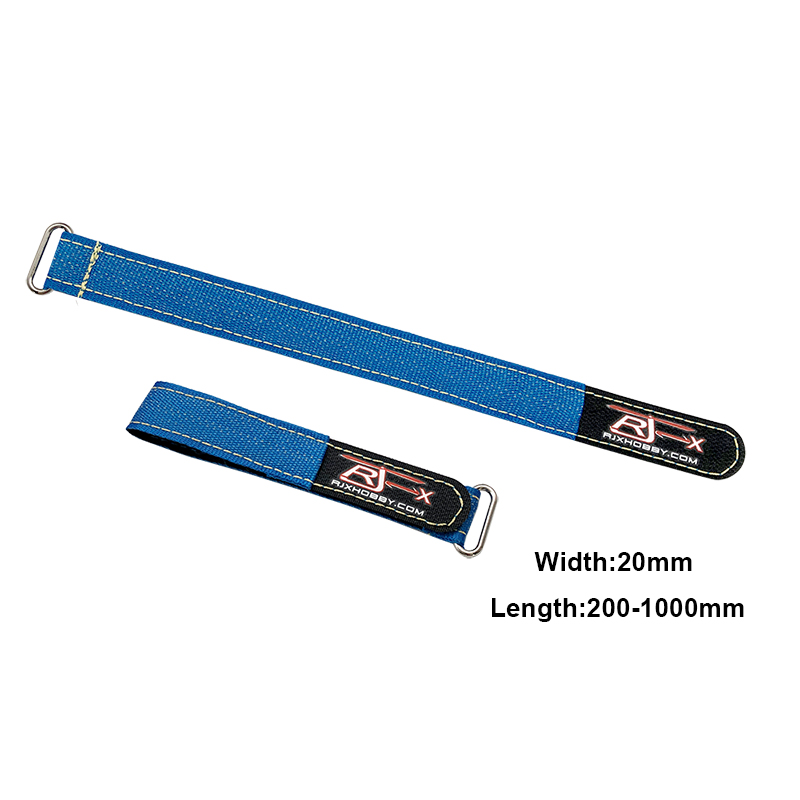 RJXHOBBY 2pcs Zinc Alloy Seamless Buckle Kevlar Battery Strap(Width: 20mm Length:200 -1000mm )