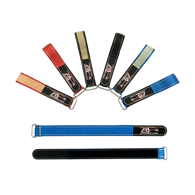 RJXHOBBY 2pcs Zinc Alloy Seamless Buckle Kevlar Battery Strap(Width: 20mm Length:200 -1000mm )