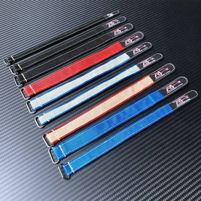 RJXHOBBY 2pcs Zinc Alloy Seamless Buckle Kevlar Battery Strap(Width: 20mm Length:200 -1000mm )