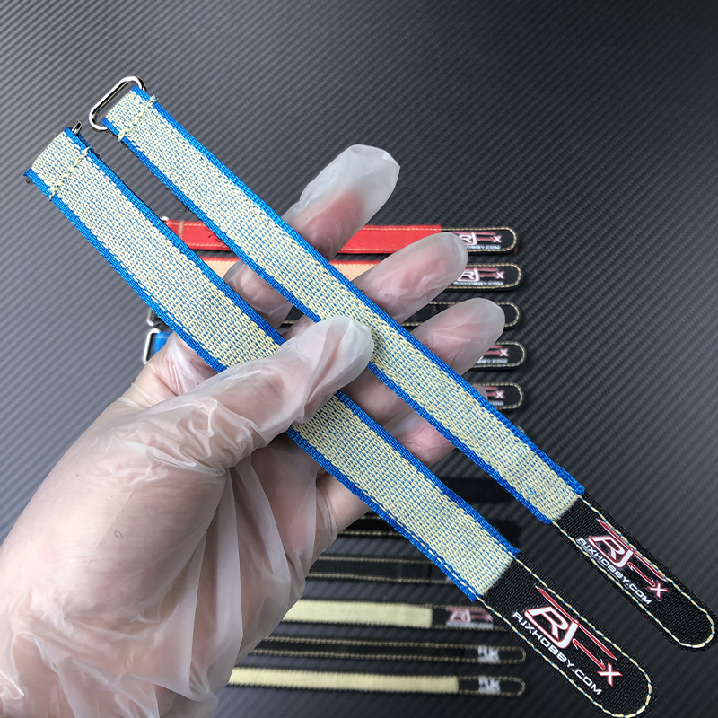 RJXHOBBY 2pcs Zinc Alloy Seamless Buckle Kevlar Battery Strap(Width: 20mm Length: 200-1000mm ）