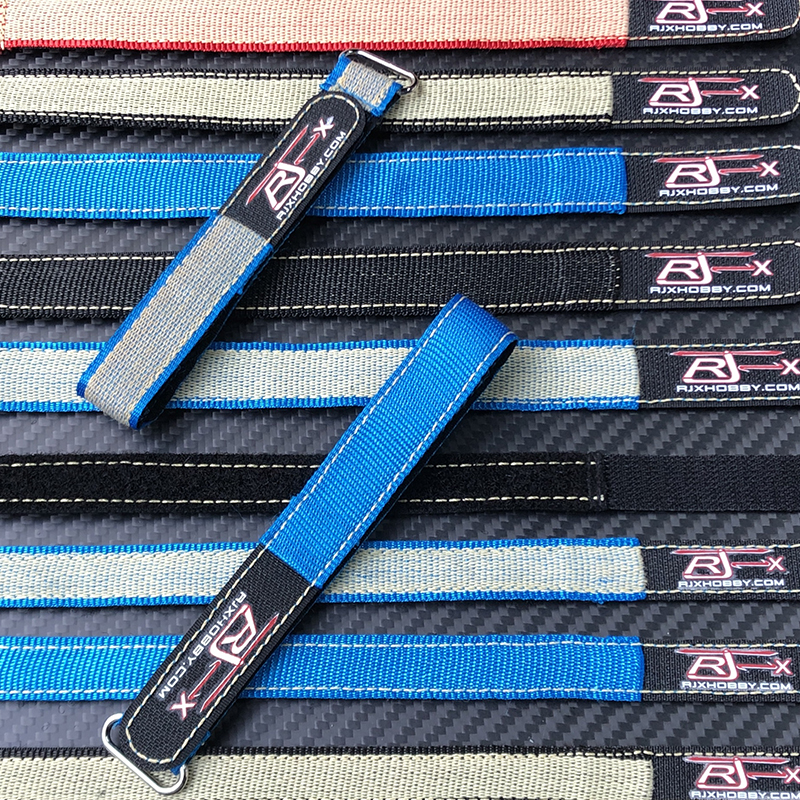 RJXHOBBY 2pcs Zinc Alloy Seamless Buckle Kevlar Battery Strap(Width: 20mm Length: 200-1000mm ）